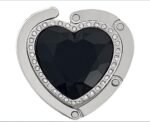 Heart Shaped Purse Hook Hanger with Rhinestones