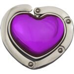 Heart Shaped Purse Hook Hanger with Rhinestones - Image 2