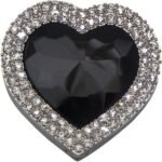 Heart Shaped Purse Hook Hanger with Rhinestones - Image 3