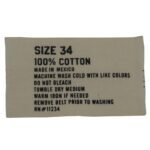 Printed Clothing Labels